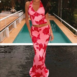 Peppermayo Radiate Pink and Red Backless Set